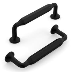 Imagem de KNOKLOCK Pacote com 10 puxadores de armário de cozinha de 96 mm (3,75 pol.) Puxadores de armário de cozinha preto fosco puxadores de gaveta para armário de cômoda guarda-roupa