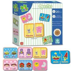 Imagem de Brinquedo Educativo Infantil Associar os Opostos 20 Peças Quebra-Cabeça