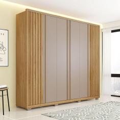 Imagem de Guarda Roupas Casal 6 Portas 4 Gavetas Apollo Caemmun Buriti Ripado/ Fendi