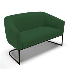 Imagem de Sofá Namoradeira 2 Lugares Base Industrial Preto Stella Veludo D03 - D'rossi Cor Verde