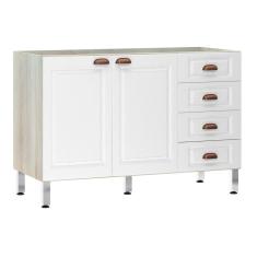 Imagem de Balcão de Pia sem Tampo 120cm 2 Portas 4 Gavetas Agatha Luciane Móveis