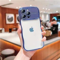 Imagem de Galvanoplastia transparente para iphone 15 14 plus 13 12 11 pro max macio claro à prova de choque capa de prevenção de queda, azul, para iphone 11 pro