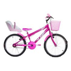 Imagem de Bicicleta Infantil Feminina Aro 20 Com Acessorios E Cadeirinha De Bone