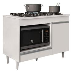 Imagem de Balcão Multiuso para Cooktop 4 Bocas Georgia Branco - Lumil Móveis, Br