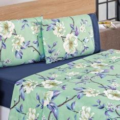 Imagem de Jogo de lençol Casal 4pç estampado matelado 200 fios - SAFIRA ENXOVAIS