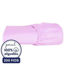 Imagem de Lençol Casal com Elástico de Baixo 100% Algodão Percal 200 Fios Macio 