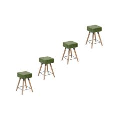 Imagem de Kit 4 Bancos Banquetas Baixas Acre Verde - Adz