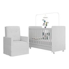 Imagem de Berço Americano 3x1 com Poltrona de Amamentação Pimpolho Multimóveis Mp4071 Branco