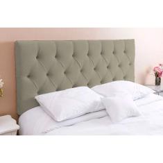 Imagem de Cabeceira Santo Box Suede Bege 123X140x10