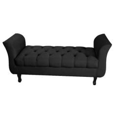 Imagem de Divã Recamier Barcelona - 1,40 Suede - Preto - Topázio