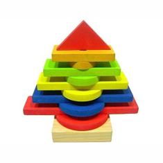 Imagem de Formas Geométricas - Árvore - Madeira - Multicolorido