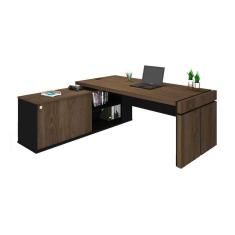 Imagem de Mesa de Escritório Executivo 1 PT Marrom e Preta