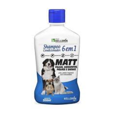 Imagem de Shampoo E Condicionador Para Caes E Gatos 6X1 Matt Pulgas Kelldrin 500