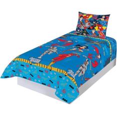 Imagem de Jogo de cama solteiro 2 peças lepper Liga da Justiça 2