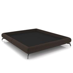 Imagem de Cama King Base Box 193x203cm Pés de Ferro Cold P02 Veludo Marrom - Mpozenato