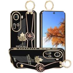 Imagem de Kainevy Capa para Oppo Reno 11 5G com suporte de alça e anel para mulheres e meninas capa fofa Oppo Reno 11 5G capa de telefone fina de silicone à prova de choque com alça de dedo capa protetora