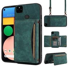 Imagem de Capa de telefone para Google Pixel 4a 5G 6.2 capa carteira com alça de ombro transversal e porta-cartão de crédito de couro bolso fino suporte acessórios para celular Pixel4a5G UW Pixel4a 5G Pixle a4