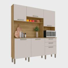 Imagem de Armário de Cozinha Compacta 6 Portas e 2 Gavetas 180cm Dali Freijó/Soft - Pallazio