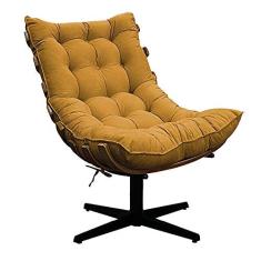 Imagem de Poltrona Decorativa Costela Base Giratória Suede Mostarda - Amarena Móveis