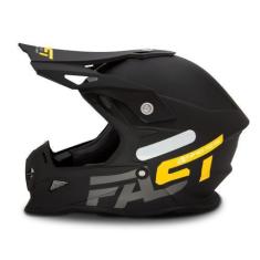 Imagem de Capacete Motocross Enduro Para Moto Fast 788 Solid Pro Tork, PRETO - A