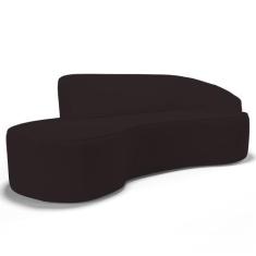 Imagem de Sofá Living  3 Lugares 210cm Braço Direito Mozart D06 Sintético Marrom