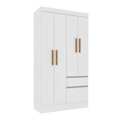 Imagem de Guarda-Roupa Solteiro Oregon I 4 PT 2 GV Neve - Tcil