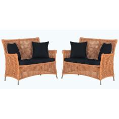 Imagem de 2 Sofás área Externa Igapó Alumínio Fendi Corda Náutica E12 Terra Cota