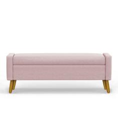Imagem de Recamier Bau Londres 1,40m Suede Rosa Bebe - Clique Decor - Clique dec