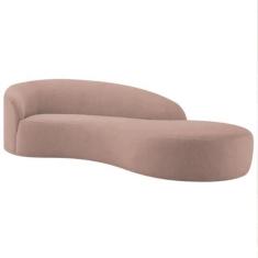 Imagem de Divã Recamier Orgânico França 160cm Lado Direito Linho Rose