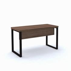 Imagem de Mesa De Escritório Pé Tubular Pe40 Em Mdp 150 X 60 Cm Walnut Base Preta