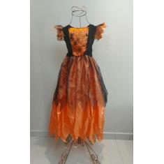 Imagem de Vestido Fantasia  Infantil de Halloween Dia Das Bruxa Laranja e Roxo C