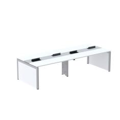 Imagem de Mesa de Plataforma Dupla para 4 Pessoas Corporativa 150x140/4p Branco/Cinza