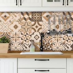 Imagem de Papel de Parede Hidráulico em Tons de Bege e Marrom - Inove papéis de 