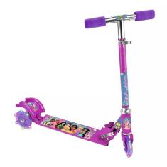 Imagem de Patinete Ajustável E Dobrável Princesas Disney 3 Rodas 60Kg