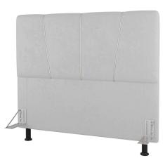 Imagem de Cabeceira Cama Box Casal Amber 140cm Estofada Sintético Branco - Abmaza