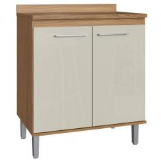 Imagem de Armário De Cozinha 2 Portas 1 Prateleira Co8200 Naturalle/Cristalo - D