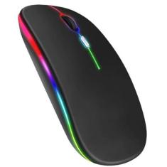 Imagem de Mouse Sem Fio Recarregável Led RGB Ergonômico Wireless Bluetooth
