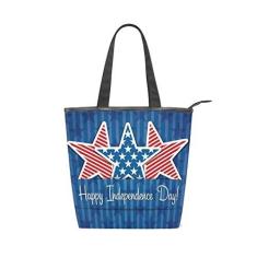 Imagem de Bolsa de ombro feminina ALAZA Happy Independence Day American Stars