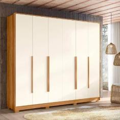 Imagem de Guarda Roupa Casal 6 Portas Fascínio Com Pés 6 Gavetas Internas Com Co