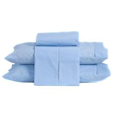 Imagem de Jogo De Cama King 04 Peças - Percal 200 Fios Cor Azul