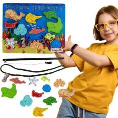 Imagem de Pescaria Interativa Brinquedo Infantil Em Madeira Educativo - Brinqmut