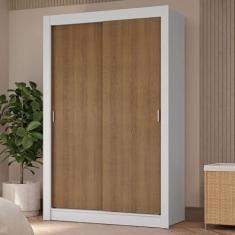 Imagem de Guarda-roupa Solteiro 2 Portas de Correr 4 Gavetas Branco/rustic Vivare Plus Madesa