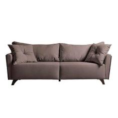Imagem de Sofá 3 Lugares Gales Veludo Marrom 210 cm - Sofani