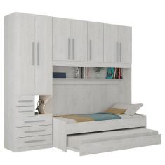 Imagem de Quarto Completo De Solteiro Com 2 Camas E Guarda-Roupa 1326E Carvalho