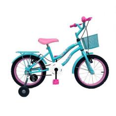 Imagem de Bicicleta Aro 16 Infantil Feminina Princesa Retro C/ Cestinha Rodinhas