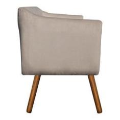 Imagem de Kit 02 Poltronas Julia Suede Bege Com Strass Pés Palito