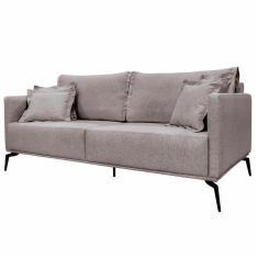 Imagem de Sofá Decorativo 2 Lugares 180cm Pés Em Aço Stagno Linho Areia Rústica - Gran Belo