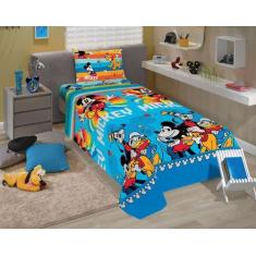 Imagem de Jogo De Cama Lençol Solteiro Infantil Mickey Menino 2 Pecas Lepper