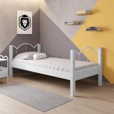 Imagem de Cama de Solteiro em Mdf 100x202cm Oasis 88 Branco/branco