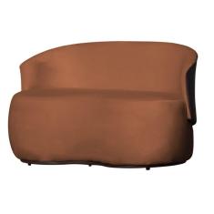Imagem de Namoradeira 2 Lugares Orgânica Decorativa Beatriz Veludo Terracota/PU Marrom - Montanaris Decor
